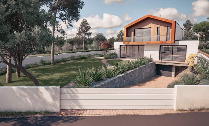 Maison contemporaine avec bardage bois conçue par architecte à Les Sables d'Olonne en Vendée